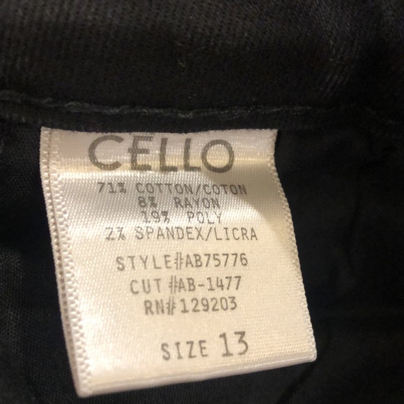 Cello Jeans Skinny Stretch Distressed Destroyed High Rise Zip Black Women Sz 13 - Picture 4 of 5
